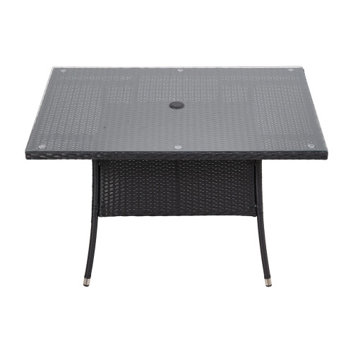 Garden Sanctuary 150CM Rectangular Rattan Glass Top Coffee Table 1