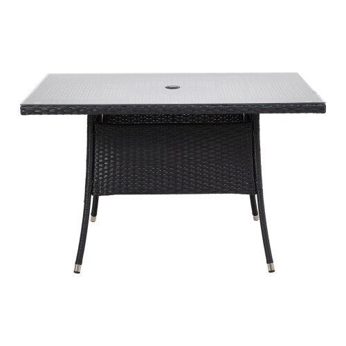 Garden Sanctuary 150CM Rectangular Rattan Glass Top Coffee Table 2