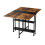 Living And Home Folding Dining Table with Wheels and Storage Shelves, Brown 5
