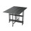 Living And Home Folding Dining Table with Wheels and Storage Shelves, Grey 4