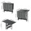 Living And Home Folding Dining Table with Wheels and Storage Shelves, Grey 6