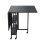 Living And Home Folding Dining Table with Wheels and Storage Shelves, Grey 5