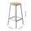 Living And Home Set of 2 Round Bar Stools with Footrest, Natural 6
