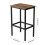 Living And Home Set of 2 Rectangular Bar Stools with Footrest, Brown 6
