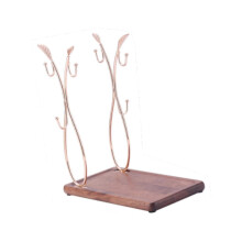 (As show, One size) Bottle Drying Rack 6 Cup Holder Hanger for Countertop Restaurant Living Room