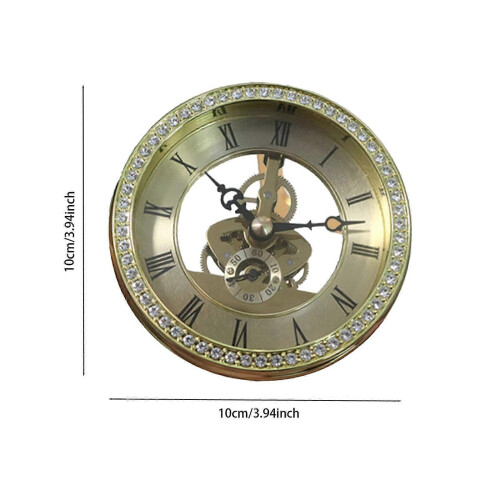 (Silver, One size) Clock Insert Round DIY with Roman Numeral for Tabletop Clock Home Wall Clock Gold 1