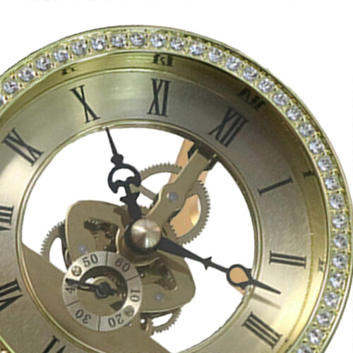 (Silver, One size) Clock Insert Round DIY with Roman Numeral for Tabletop Clock Home Wall Clock Gold 2
