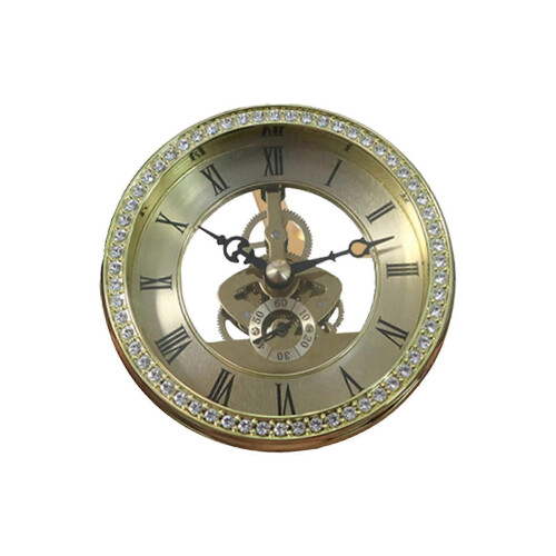 (Silver, One size) Clock Insert Round DIY with Roman Numeral for Tabletop Clock Home Wall Clock Gold