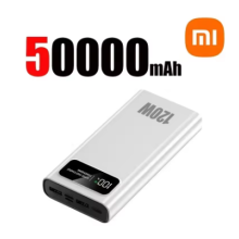 White 50000mAh Power Bank 120W Super Fast Charging Battery High