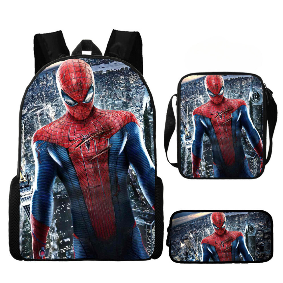 (Style J, Backpack) Spider-Man Backpack 3pcs Set Cartoon School Bag for Boys Children's Backpack Superman Style Spider-Man Batman-image-OPC-PHRJX9S-NEW