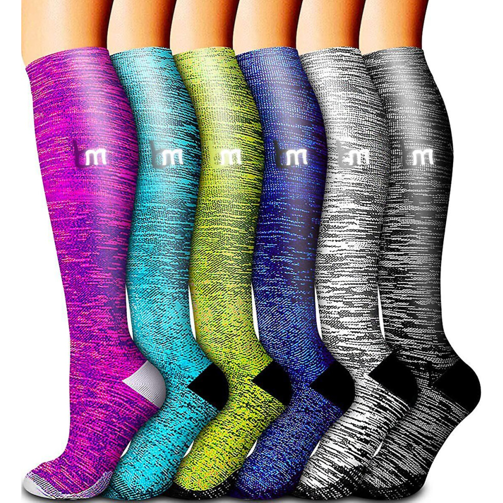 Kikidex (As Show, One Size) Compression Socks For Women Men Circulation - Graduated Support Knee High Socks For Nurses, Travel, Athletic