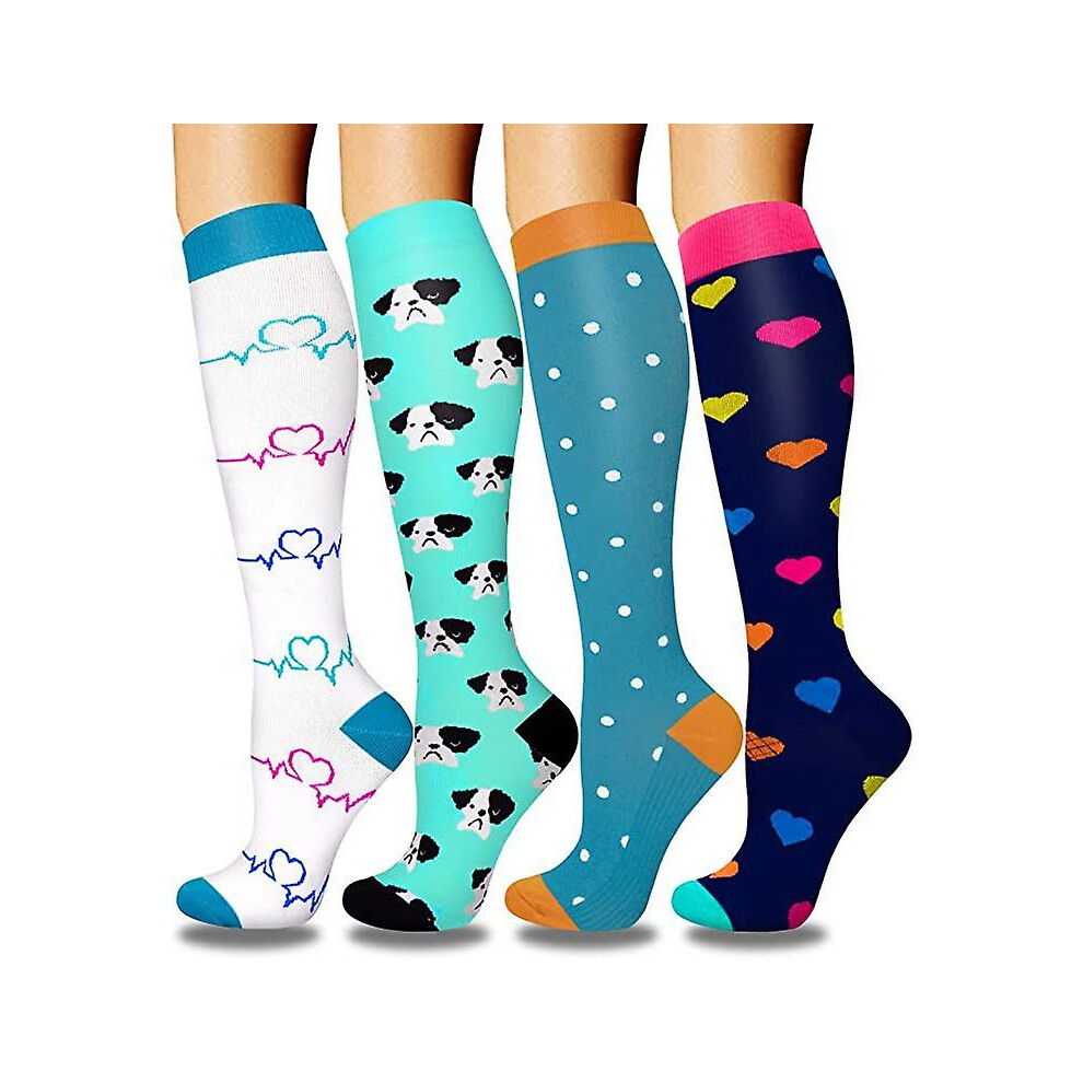 Kikidex (As Show, One Size) Compression Socks For Women Men Circulation - Graduated Support Knee High Socks For Nurses, Travel, Athletic