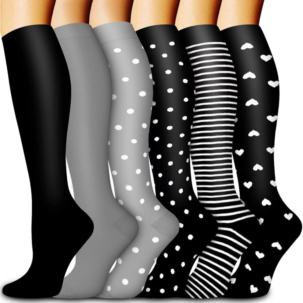 Kikidex (As Show, One Size) Compression Socks For Women Men Circulation - Graduated Support Knee High Socks For Nurses, Travel, Athletic