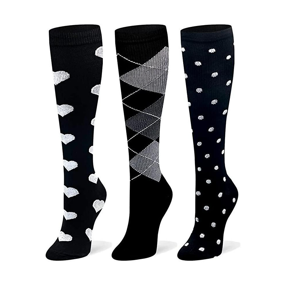 Kikidex (As Show, One Size) Compression Socks For Women Men Circulation - Graduated Support Knee High Socks For Nurses, Travel, Athletic