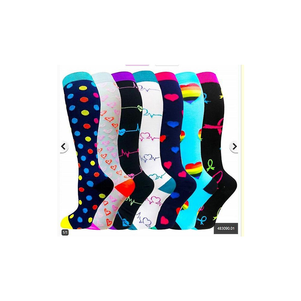 Kikidex (As Show, One Size) Medical Compression Socks For Women & Men, Support Knee High Socks For Running,Nurses,Travel