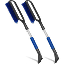 (As show, One size) 27" Snow Brush and Removable Windshield Ice Scraper with Ergonomic Foam Handle for Window SUV Truck, 2-Pack