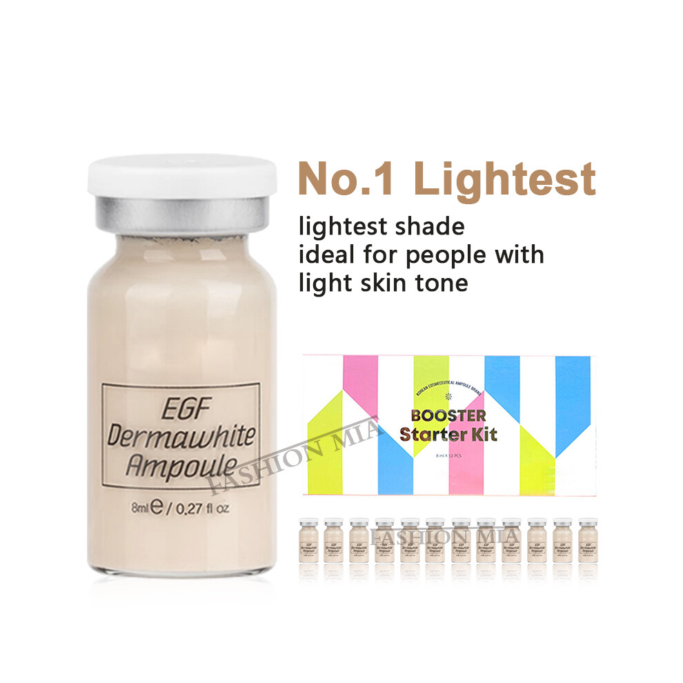 Gintooyun (12Pcs Foundation 1) 8Ml Bb Cream Glow Ampoule Essence Kit Woman&Man Facial Niacinamide/Salmon Dna Foundation Moisturizing Skin Care Beauty