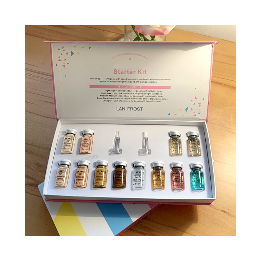 (12pcs Mix kit) 8ml BB Cream Glow Ampoule Essence Kit Woman&Man Facial Niacinamide/Salmon DNA Foundation Moisturizing Skin Care Beauty-image-OPC-PHRKN98-NEW