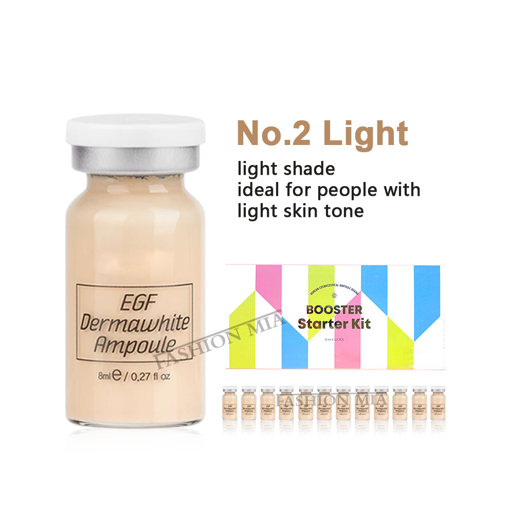 Gintooyun (12Pcs Foundation 2) 8Ml Bb Cream Glow Ampoule Essence Kit Woman&Man Facial Niacinamide/Salmon Dna Foundation Moisturizing Skin Care Beauty