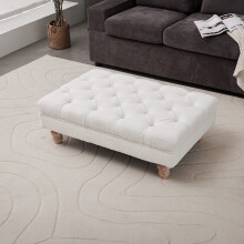 Teddy Fleece Upholstered Footstool
