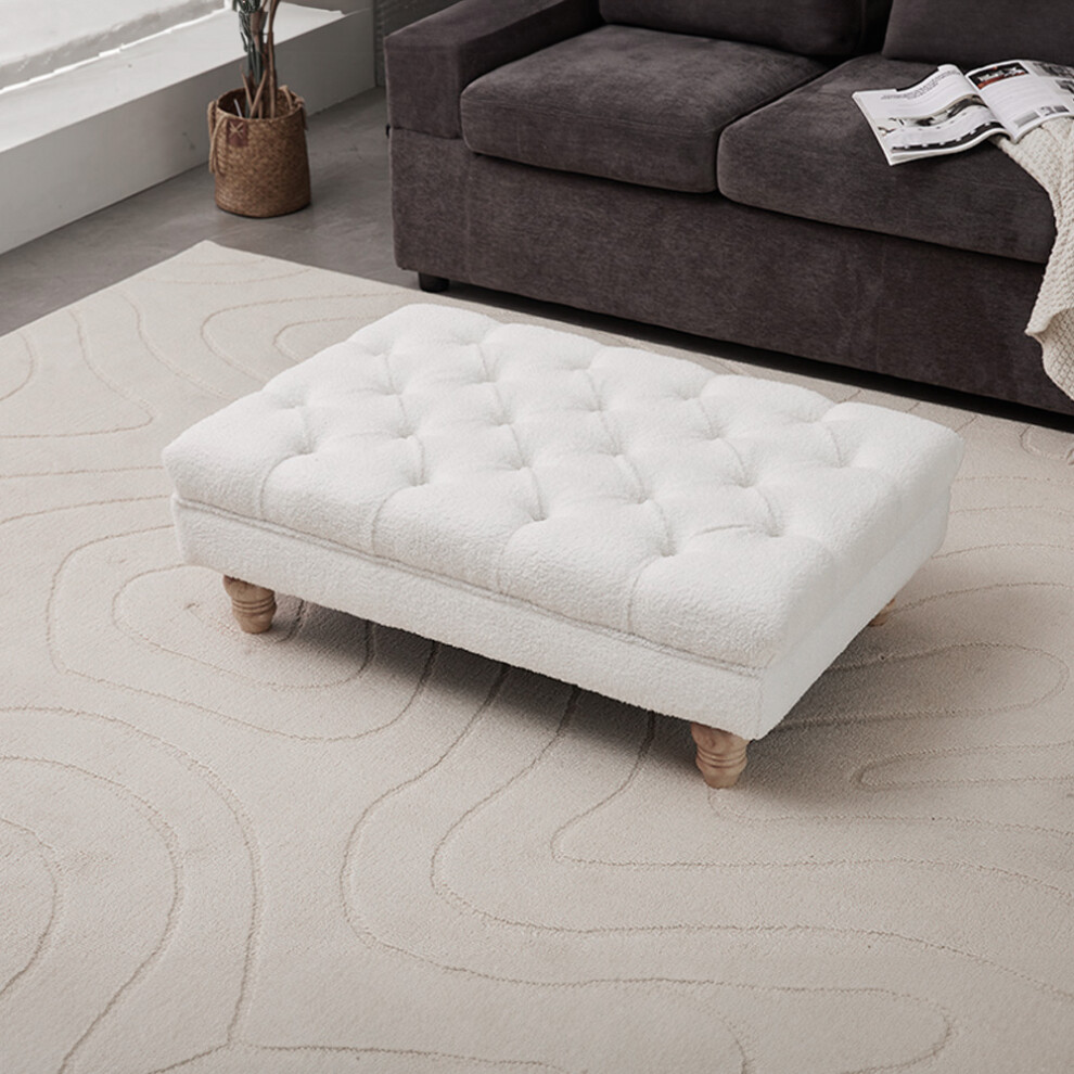 Teddy Fleece Upholstered Footstool-image-OPC-PHRKNMR-NEW