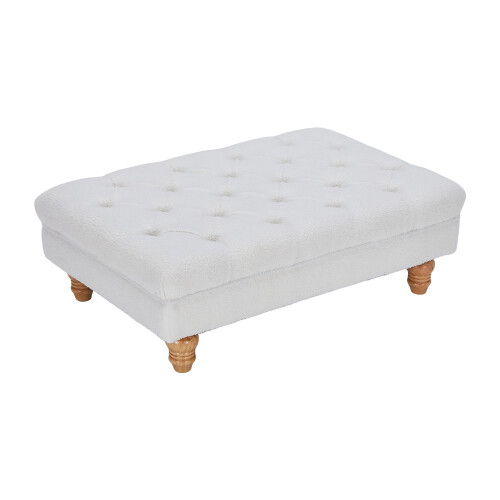 Living And Home Teddy Fleece Upholstered Footstool 2