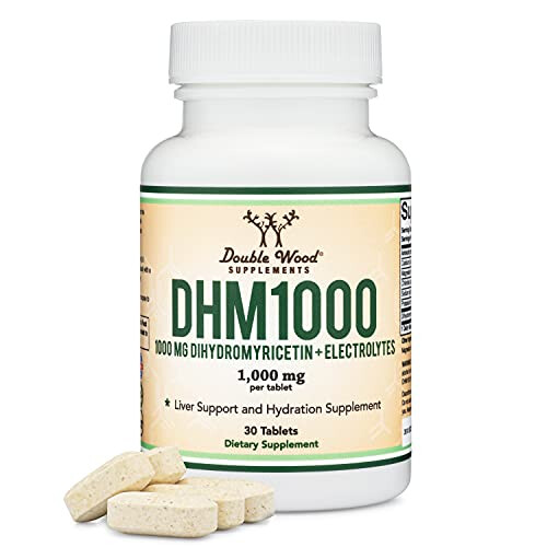 Double Wood Supplements DHM1000 Dihydromyricetin (DHM) Tablets  1,000mg 30 Count