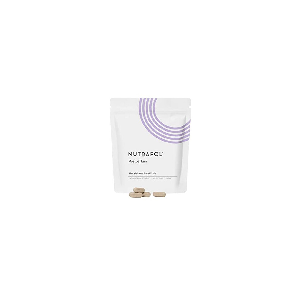 Nutrafol Postpartum Hair Growth Supplements Breastfeeding-Friendly - 1 Month Supply, 1 Refill Pouch