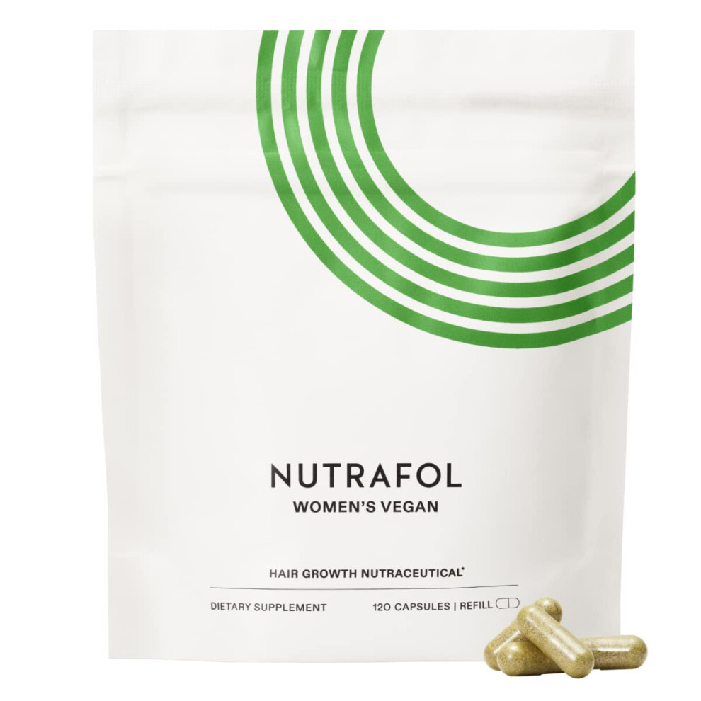 Nutrafol Women's Vegan Hair Growth Supplements 100% Vegan Ingredients 1 Month Supply Refill Pouch