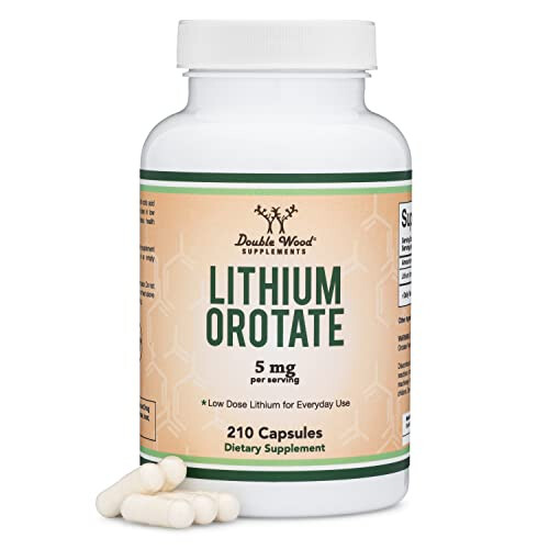 Double Wood Supplements Lithium Orotate 5mg, 210 Capsules
