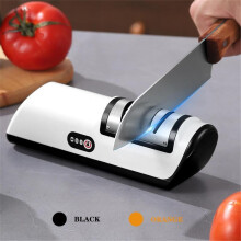 (Yellow & White, 1pc) Electric knife sharpener, 1 piece multifunctional metal knife sharpener, home kitchen knife sharpener, kitchen gadgets, cutting machine