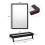 Living And Home 60x40CM Black Bathroom Mirror with Shelf 6