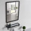 Living And Home 60x40CM Black Bathroom Mirror with Shelf 2