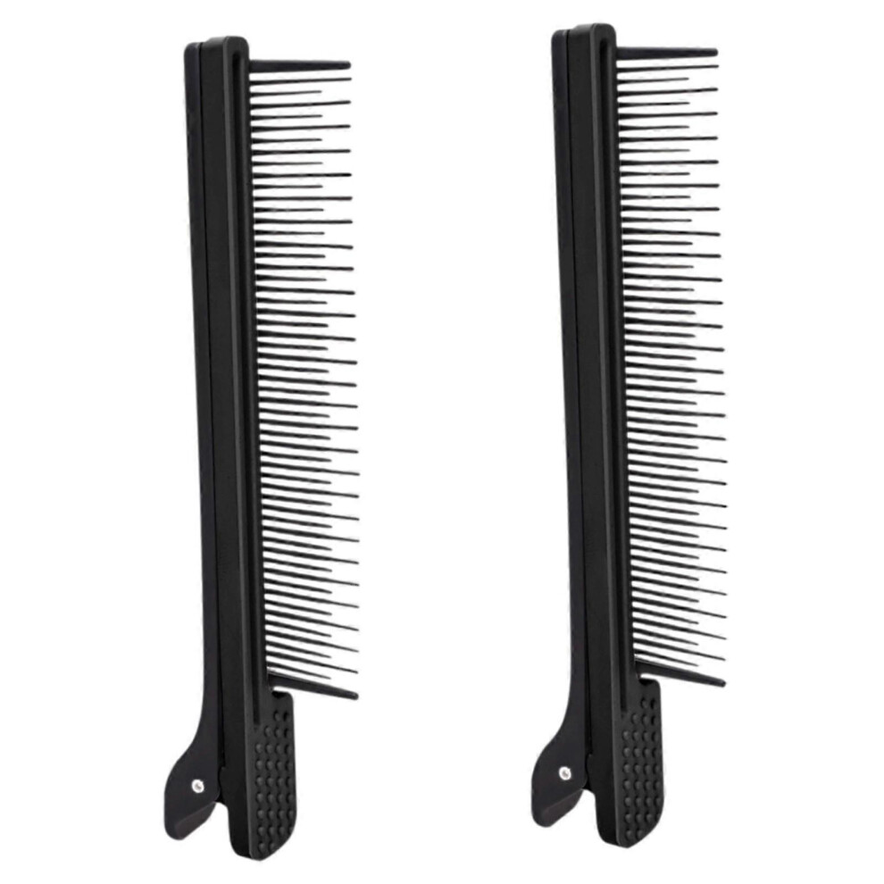 (black white, One size) 2Pcs Hairdressing Assistant Comb Hair Dye and Perm Clips for Salon Highlights black white