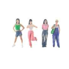 (As show, One size) 4Pcs 1:64 Scale Girl Figure DIY Projects S Scale Collections Dioramas Decor