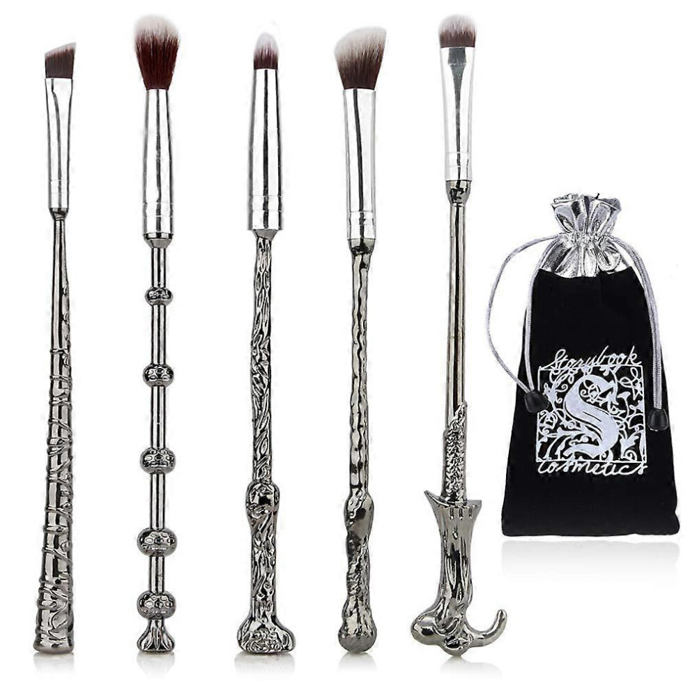 Kikidex (As Show, One Size) 5 Pcs Potter Makeup Brush Set, Wizard Magic Wand Brush For Foundation Eye Shadow Eyeliner Blending Pencil Lip Professional Makeup
