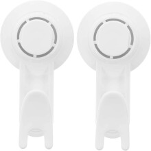(As show, One size) 2pcs Hook up Punch- Free Hooks Suck Hook Heavy Duty Garment Rack Razor Holder for Shower Hooks Bathroom Hanging Hook Plastic Suction Cup Hook White