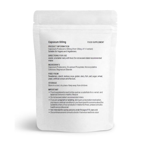 Capsicum Capsaicin Extract 500mg (180 Tablets) UK (V) 2