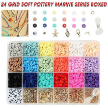 Schmuck DIY Kit Ton Spacer Perlen Armband Bunte KeramikPerlen Herstellung Perlen Set