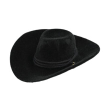 (Black, One size) 1/6 Mini Cowboy Hat Flocked Cowboy Hat for 12in Collectible Figure Accs Black