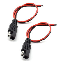 2 stuks 18AWG SAE verlengkabel 2-pins SAE snelkoppeling ontkoppelplug 10A zonnepaneel S-