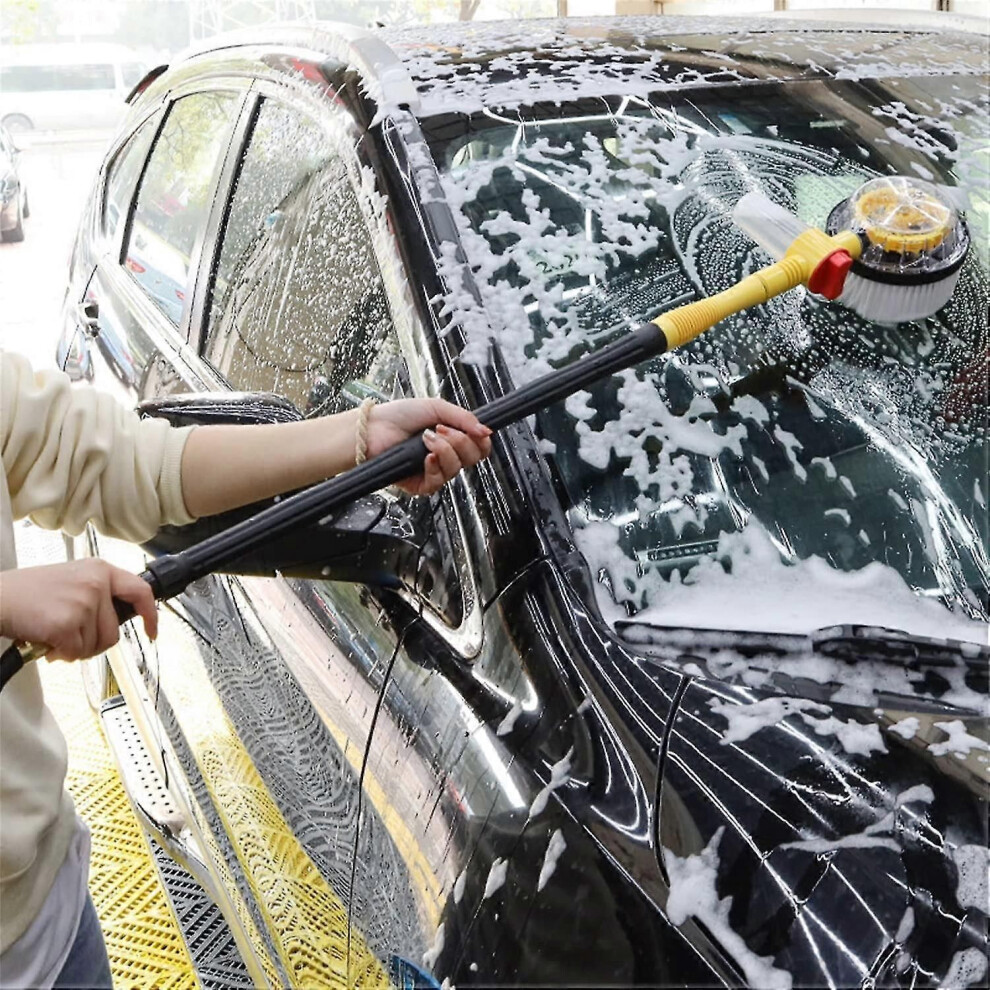 Car Wash Brush Kit,car Wash Brush With Long Handle, 360 Spin Car Mop Automatically Foams Car Wash Kit,