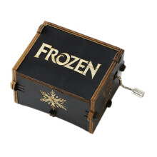 (As show, One size) Wooden Engraved Music Box Unique Table Decor for Anniversary Birthday Office