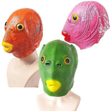 Latex-Kopfbedeckung, grüner Fisch, Monsterfisch, Halloween, Cosplay, Verkleidungsmaske