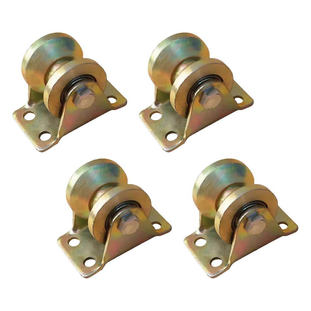 (As Show, One Size) 4Pcs V Type Groove Wheel Silent Rigid Caster For Inverted Track Sliding Gate 4633730151696