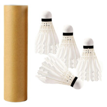 (As show, One size) Badminton Shuttlecocks Goose Feather Stable 12Pcs for Practice Outdoor Match