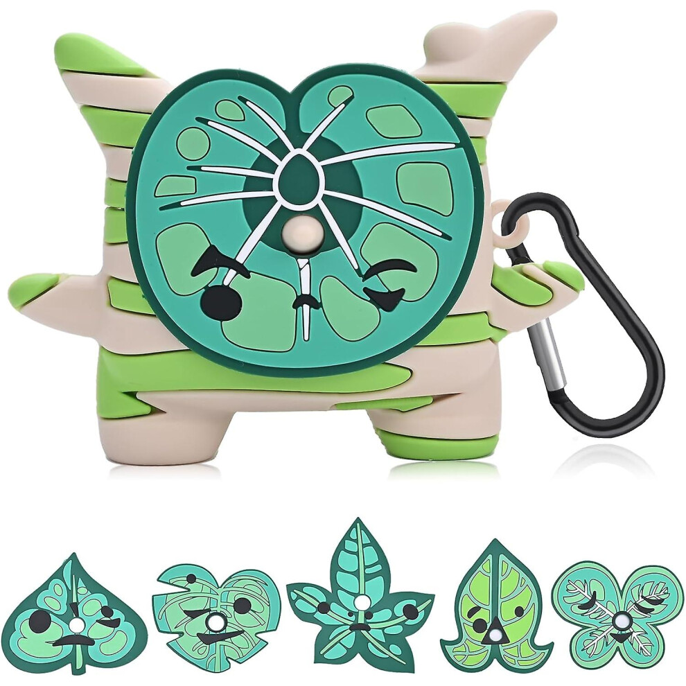 (As Show, One Size) Cute Airpod Pro Case,Funny Kawaii Fashion Cartoon 3D Airpods Case With Six Leaves And Keychain Cover Compatiable With Airpods Pro 4633503743707