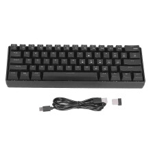 Teclado mecánico retroiluminado RGB de 61 teclas, inalámbrico, 2,4 G, con cable, modo dual, batería