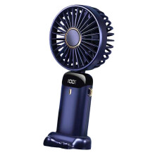 (Blue, One size) Mini Portable Fan Digital Display Screen Desk Fan for Travel Kitchen Bedroom Pink
