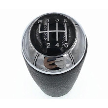 Verchroomde lederen 6-versnellingspookknop voor auto's, versnellingspookknop HZTWFC-43 voor Mazda 3,
